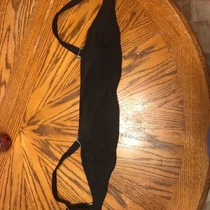 Black bandeau swim top, with adjustable straps